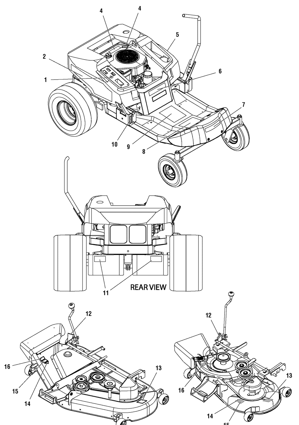 Decals Group Diagram and Parts List for 2690520 (107277721 - ZTS 7500)(2005) Briggs and Stratton Lawn Tractor Accessories